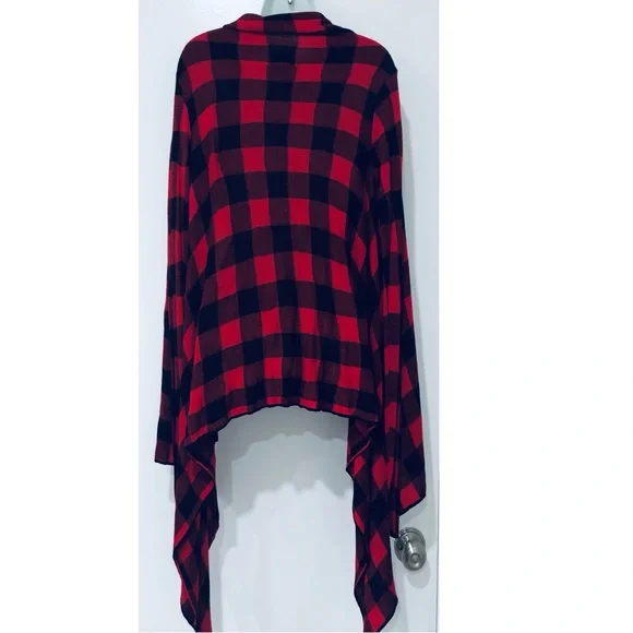 MUDD RAYON PLAID WATERFALL  COLLAR TOP.SIZE XS - Picture 3 of 7